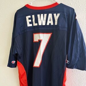 Vintage Champion Denver Broncos #7 John Elway Jersey Men’s Blue NFL